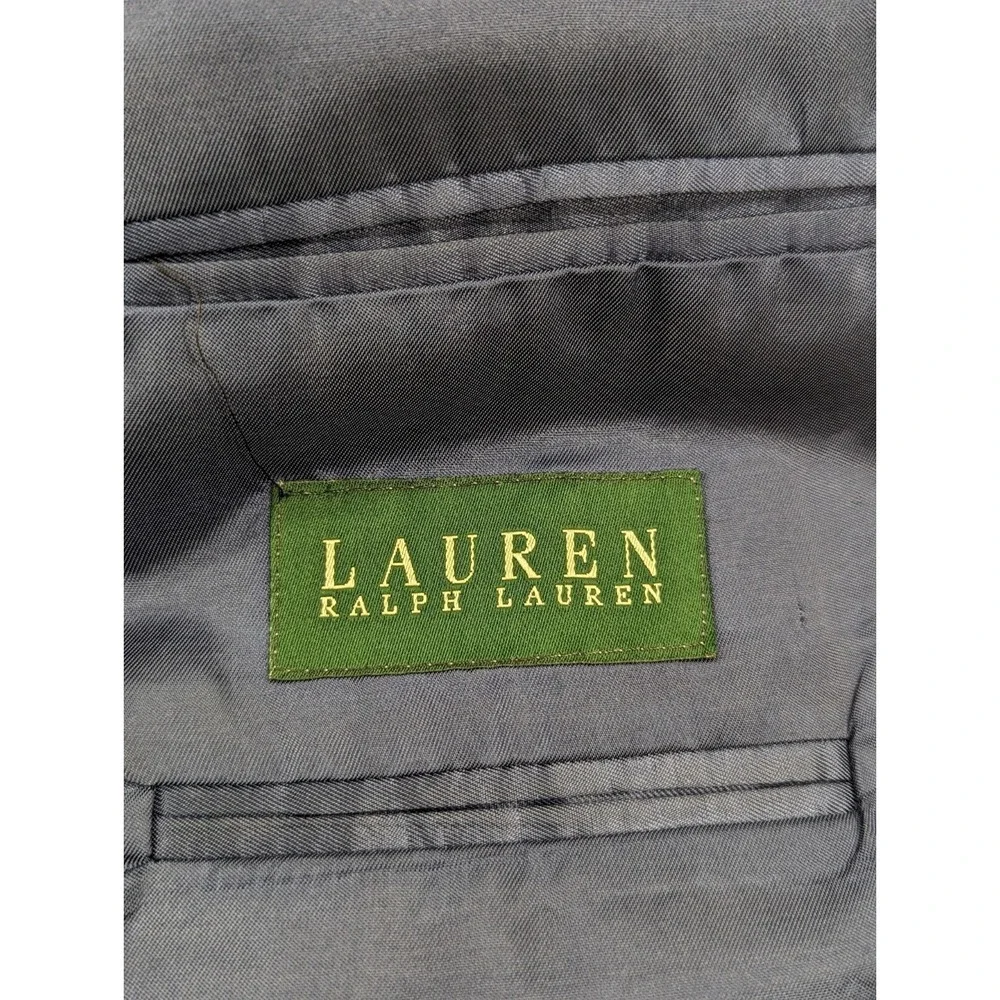 Ralph Lauren Blazer Sports Coat Silk Wool Gray Houndstooth Suit‎ Jacket 42S 46